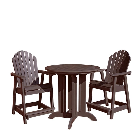 Highwood Furniture Hamilton 3pc Round Counter Dining Set-Finish:Weathered Acorn,Shape:Round