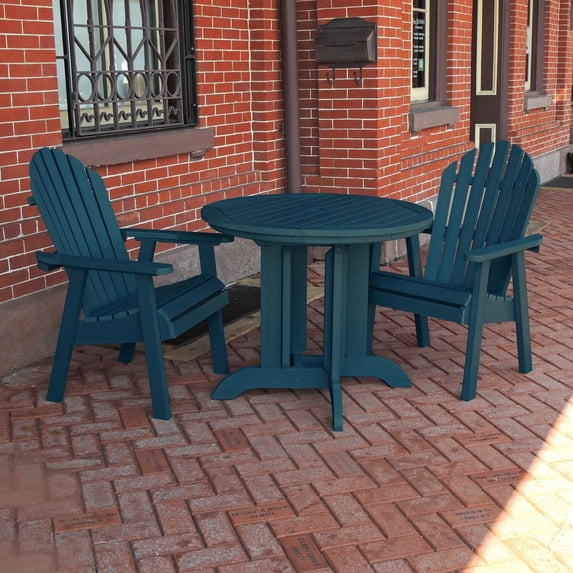 Highwood's 36" Round 3-pc Hamilton Dining Set - Dining Height, Outdoor, Eco-friendly, Synthetic Wood