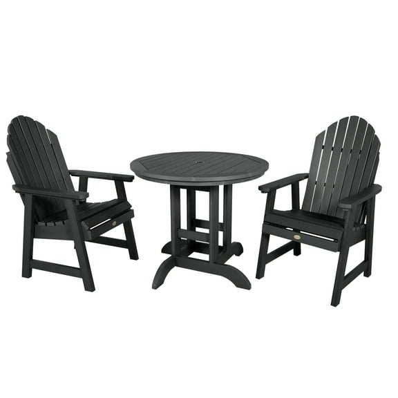 Highwood's 36" Round 3-pc Hamilton Dining Set - Dining Height, Outdoor, Eco-friendly, Synthetic Wood