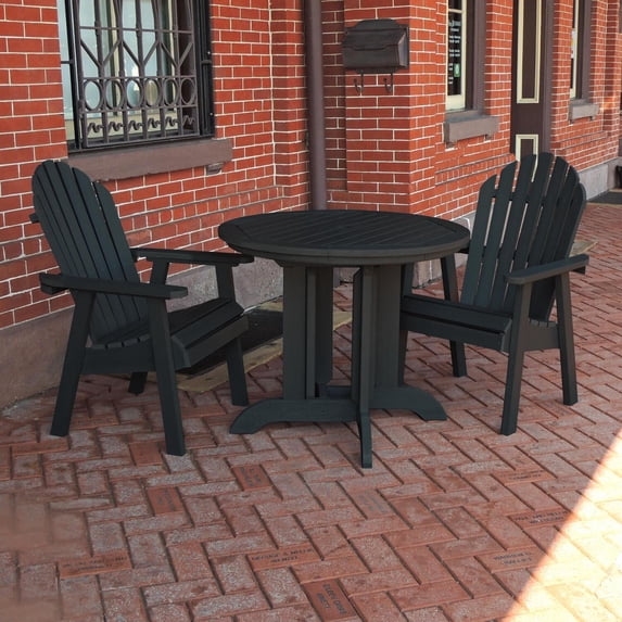 Highwood's 36" Round 3-pc Hamilton Dining Set - Dining Height, Outdoor, Eco-friendly, Synthetic Wood