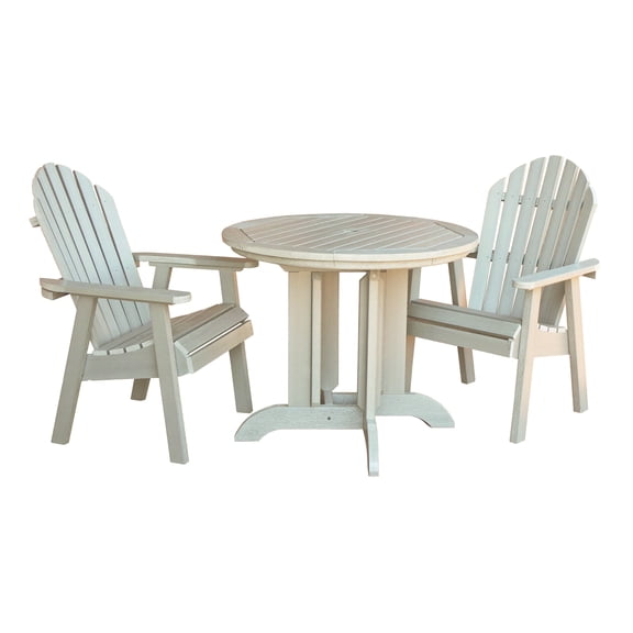 Highwood's 36" Round 3-pc Hamilton Dining Set - Dining Height, Outdoor, Eco-friendly, Synthetic Wood
