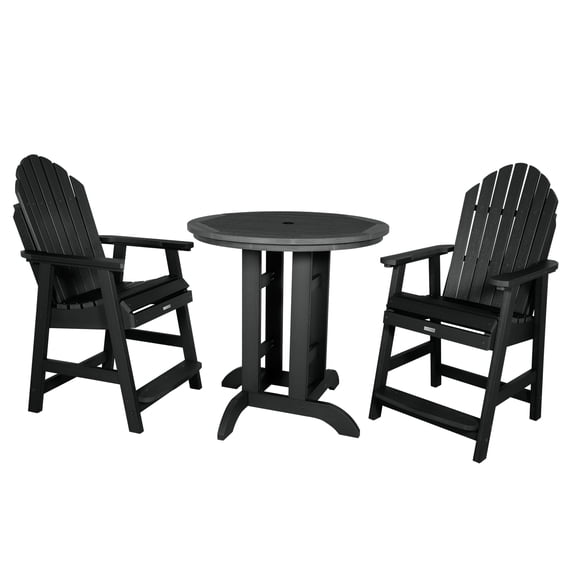 Highwood's 36" Round 3-pc Hamilton Dining Set - Dining Height, Outdoor, Eco-friendly, Synthetic Wood