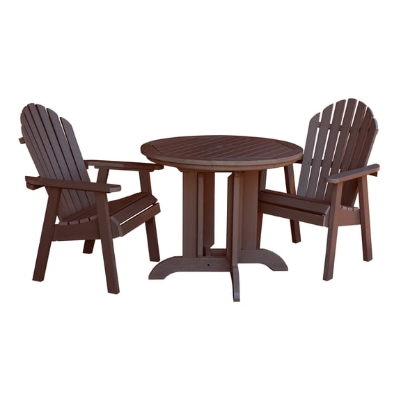 Highwood's 36" Round 3-pc Hamilton Dining Set - Dining Height, Outdoor, Eco-friendly, Synthetic Wood