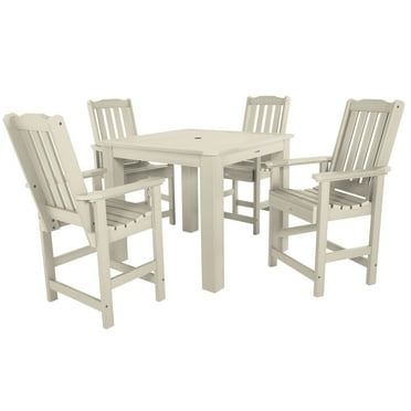 Highwood's 42" x 42" Square 5-pc Lehigh Dining Set - Counter Height, Outdoor, Eco-friendly, Synthetic Wood