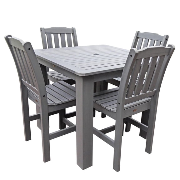 Highwood's 42" x 42" Square 5-pc Lehigh Dining Set - Counter Height, Outdoor, Eco-friendly, Synthetic Wood