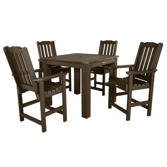 Highwood's 42" x 42" Square 5-pc Lehigh Dining Set - Counter Height, Outdoor, Eco-friendly, Synthetic Wood
