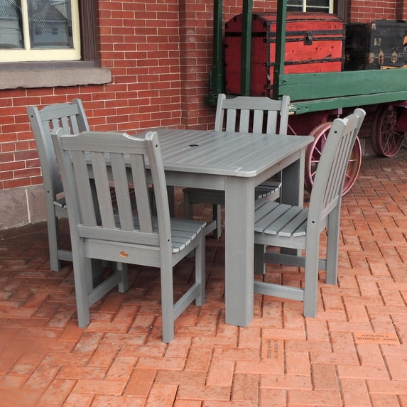 Highwood Furniture Lehigh 5pc Round Dining Set-Finish:Coastal Teak,Shape:Square