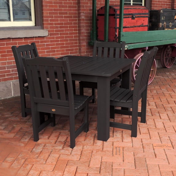 Highwood Furniture Lehigh 5pc Round Dining Set-Finish:Black,Shape:Square