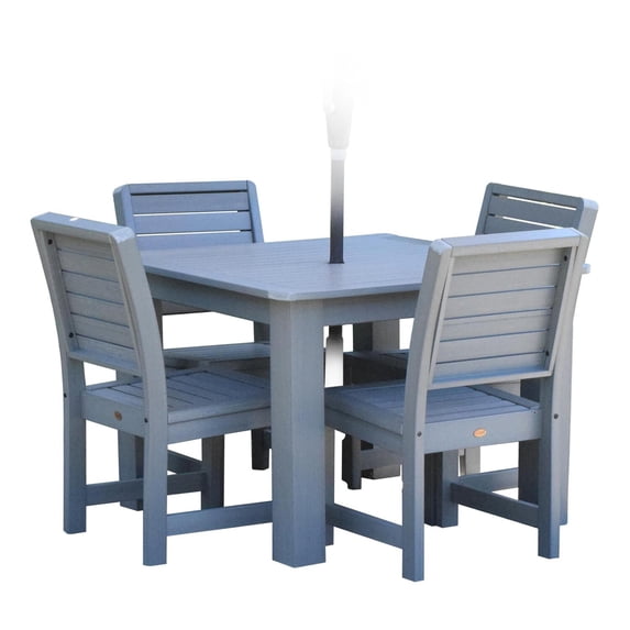 Highwood's 42" x 42" Square 5-pc Weatherly Dining Set - Dining Height, Outdoor, Eco-friendly, Synthetic Wood