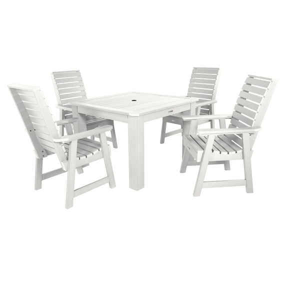 Highwood's 42" x 42" Square 5-pc Weatherly Dining Set - Dining Height, Outdoor, Eco-friendly, Synthetic Wood