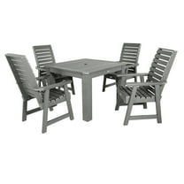 Highwood's 42" x 42" Square 5-pc Weatherly Dining Set - Dining Height, Outdoor, Eco-friendly, Synthetic Wood