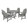 thumbnail image 1 of highwood Hamilton 5-piece Outdoor Dining Set - 48" Round Table, Dining-height Coastal Teak, 1 of 10