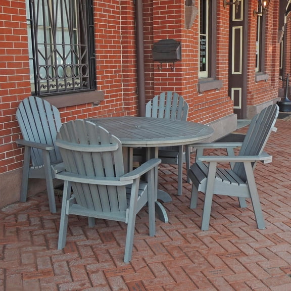 Highwood Furniture Hamilton 5pc Round Dining Set-Finish:Coastal Teak,Shape:Round