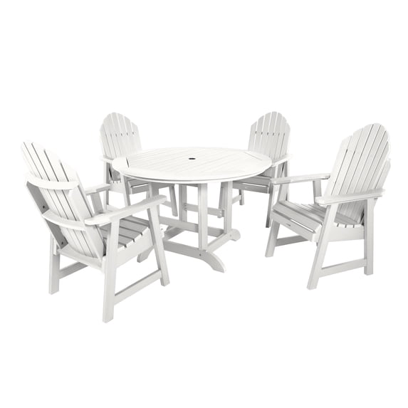 highwood Hamilton 5-piece Outdoor Dining Set - 48" Round Table, Dining-height White