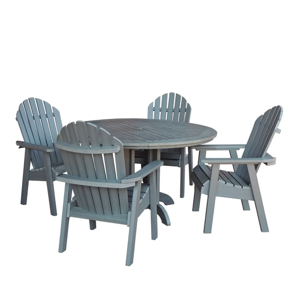 Highwood Furniture Hamilton 5pc Round Dining Set-Finish:Coastal Teak,Shape:Round