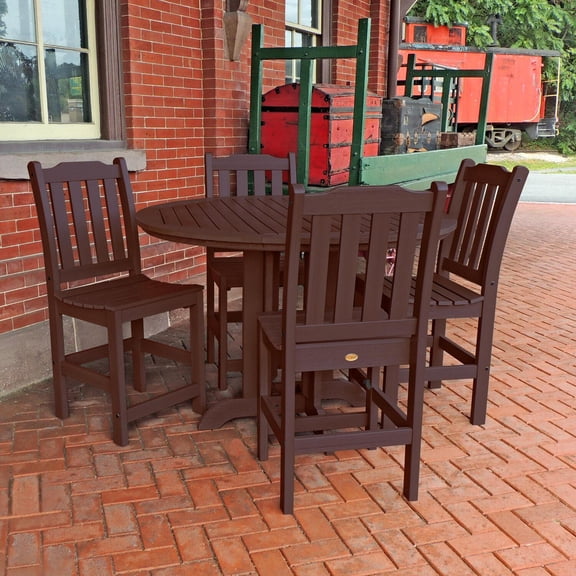 Highwood Furniture Lehigh 5pc Round Counter Dining Set-Finish:Weathered Acorn,Shape:Round