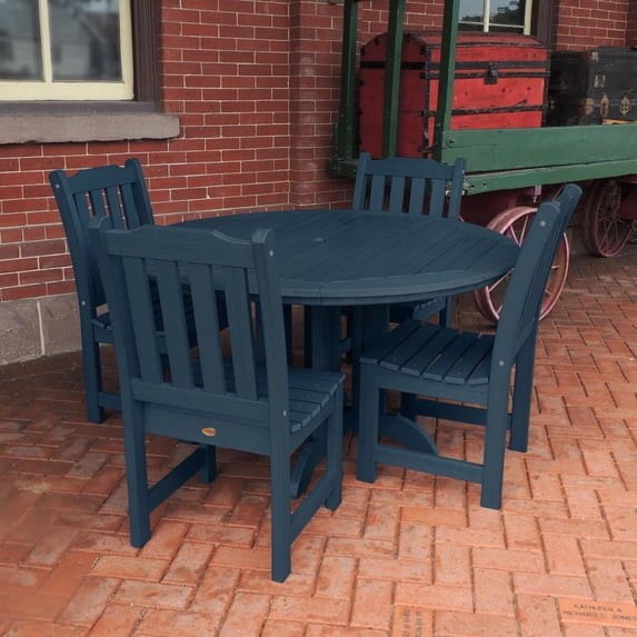 Highwood Furniture Lehigh 5pc Round Dining Set-Finish:Nantucket Blue,Shape:Round