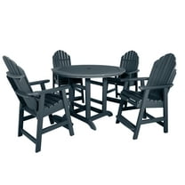 Highwood's 48" Round 5-pc Hamilton Dining Set - Counter Height, Outdoor, Eco-friendly, Synthetic Wood