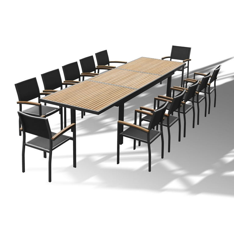 HI-GOLD - ys53 HIGOLD Heck Extendable Wood Patio Furniture Dining Set