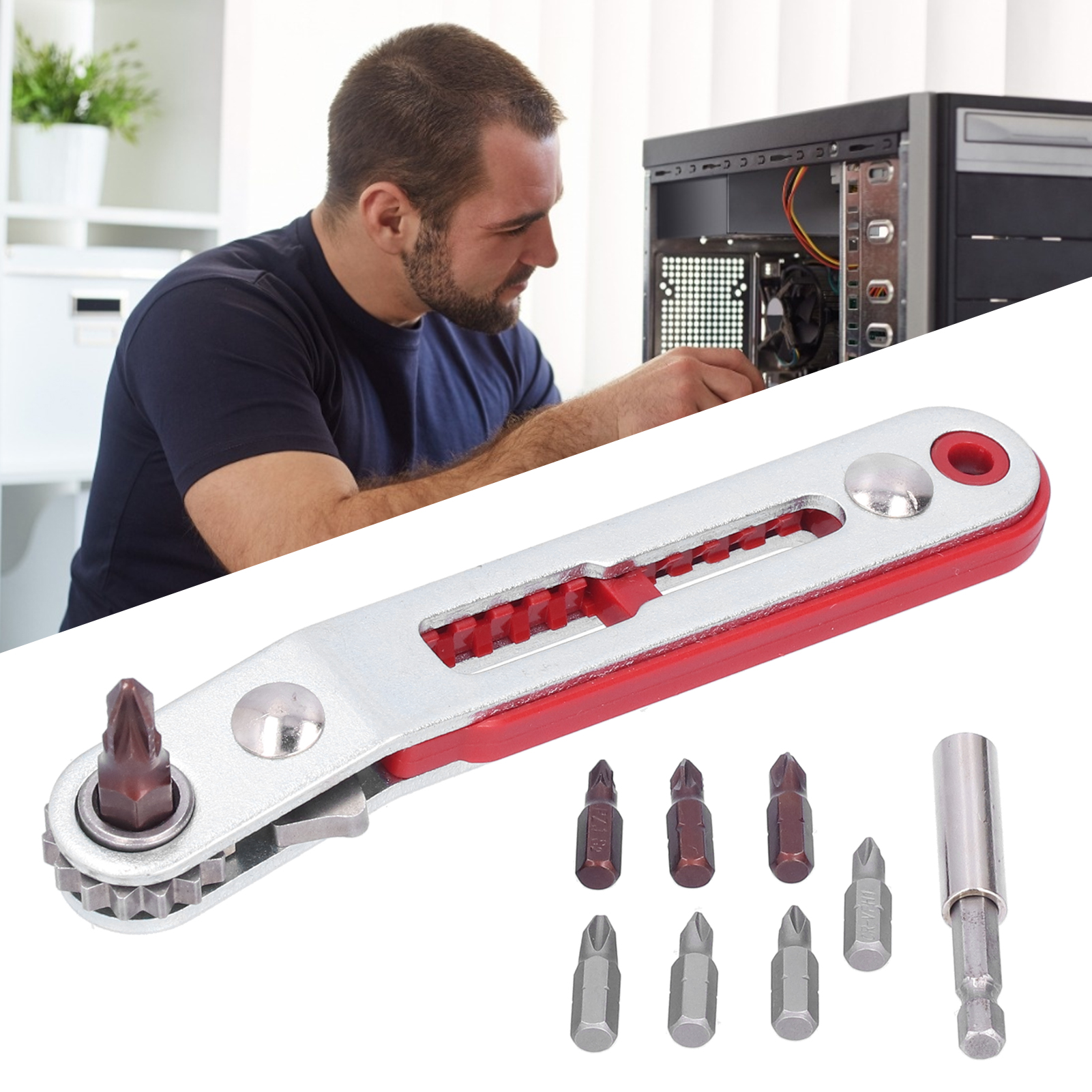 Higoodz Ratchet Wrench Screwdriver Bit,Ratchet Wrench Bit Set 2 Way