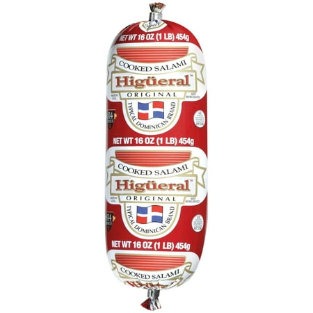 Higueral Original Cooked Salami, Smoke Flavor, Dominican Brand, 16 oz, Refrigerated