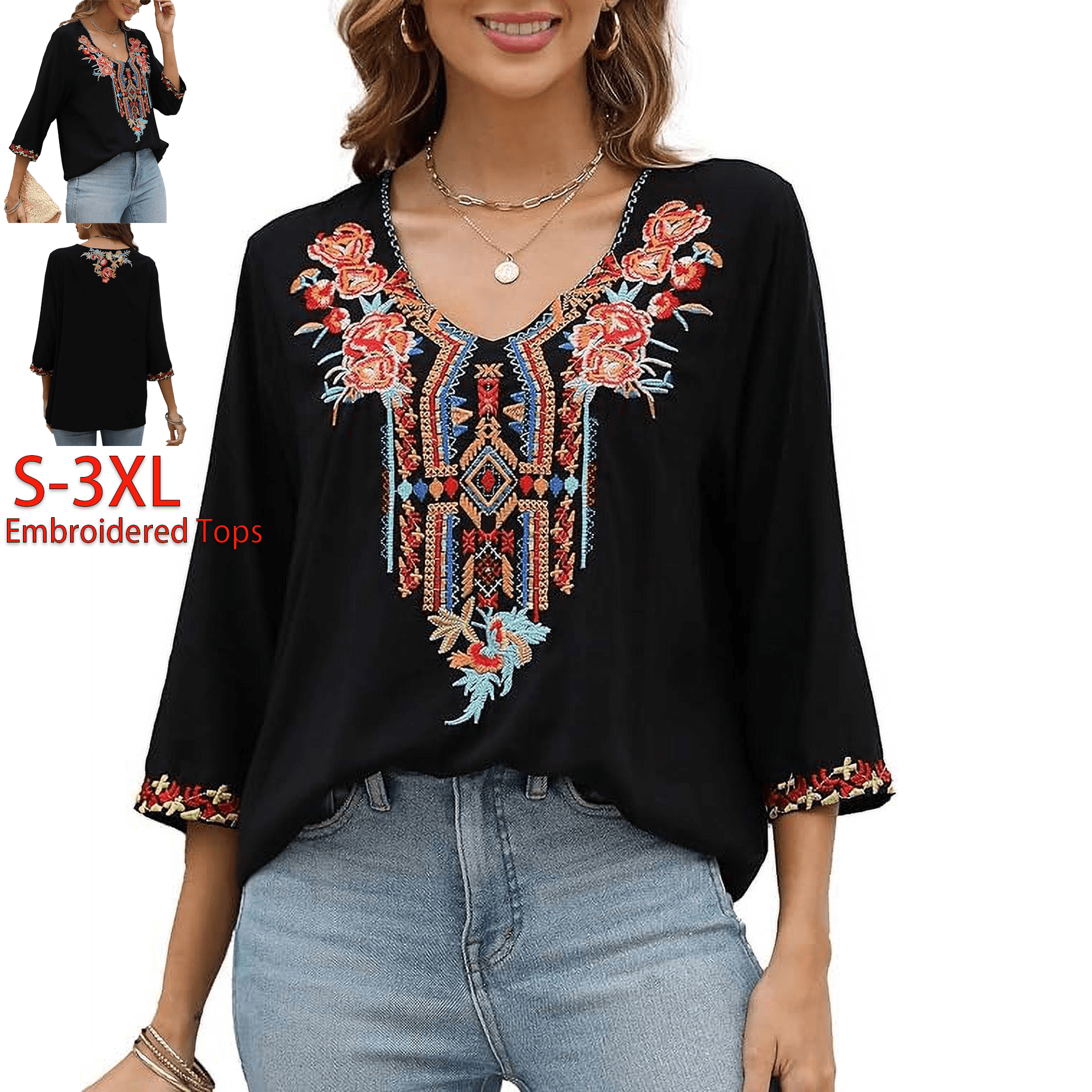 White Summer Bohemian Tunic | Tunic-Shirt | White | White, XL-Plus