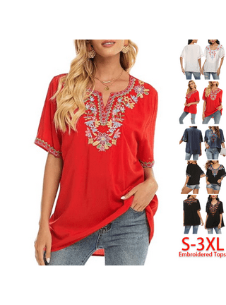 Plus size short sleeve peasant tops top