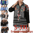 thumbnail image 1 of Higustar Women's Vintage Embroidered Autumn Long Sleeve Tunic Top 055-BK-2XL, 1 of 8
