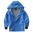 thumbnail image 1 of Hiheart Boys Girls Water Resistance Hooded Jackets Cotton Lined Rain Jackets Blue 4-5 yrs, 1 of 7