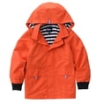 thumbnail image 1 of Hiheart Boys Girls Water Resistance Hooded Jackets Cotton Lined Rain Jackets Orange 8-9 yrs, 1 of 7