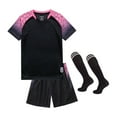 thumbnail image 1 of Hiheart Kids Soccer Uniform Shorts Socks Set Sportswear Black 5-6 Years, 1 of 5