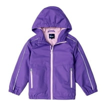 Hiheart Spring Water Resistant Hooded Zipper Jacket Suit for Girls Purple 7-8 years