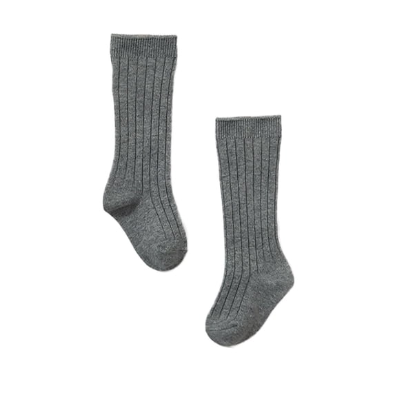 Hihipz Baby Boys Girls Ribbed Knee‑High Socks Solid Matte Finish Socks Casual School Uniform Socks
