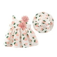 thumbnail image 1 of Hihipz Baby Girl Dresses Summer Flower Print Sleeveless Sling Bow Dress Wiht Hat Kids Girls Princess Birthday Party Dresses,6 -12 Months, 1 of 3