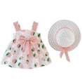 thumbnail image 1 of Hihipz Baby Girl Dresses Summer Strawberry Print Sleeveless Sling Bow Dress Wiht Hat Kids Girls Princess Birthday Party Dresses,2 -3 Years, 1 of 9