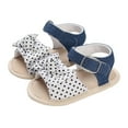 thumbnail image 1 of Hihipz Baby Girl'S Sandals Summer Open Toe Breathable Polka Dot Bow Lightweight Comfortable Flat Sandals US Size:4, 1 of 8