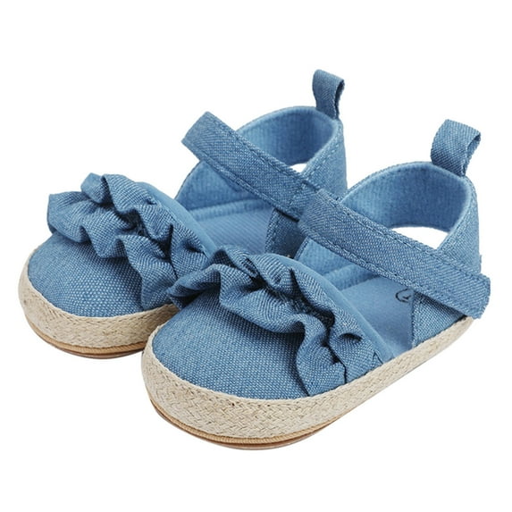 Hihipz Baby Girl'S Sandals Summer Ruffle Edge Cute Soft Sole Flat First Walking Sandals