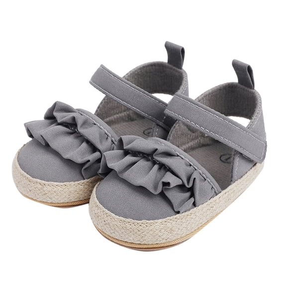 Hihipz Baby Girl'S Sandals Summer Ruffle Edge Cute Soft Sole Flat First Walking Sandals