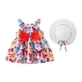 thumbnail image 1 of Hihipz Baby Girls Dresses Summer Flower Print Sleeveless Backless Sling Bow Tutu Dress With Hat Kids Girls Beach Birthday Party Dresses,1 -2 Years, 1 of 9
