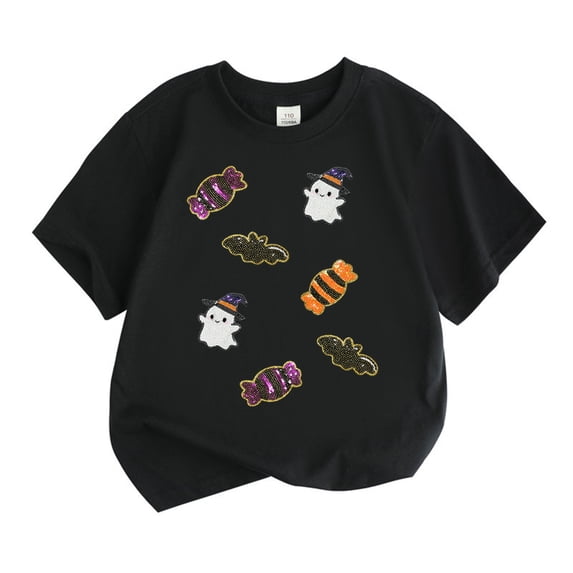 Hihipz Big Boy's Graphic T Shirt Halloween Pumpkin Tees Base Layer Casual Tops,Sizes 8-9