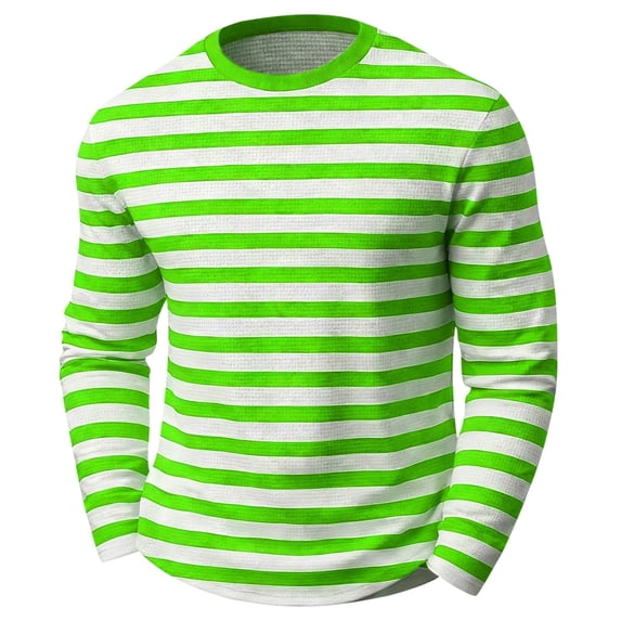 Hihipz Big Boy's T Shirt Carnival Striped Printed Waffle Knit Tee Tops Soft Casual Kids Tshirt,Sizes 8-9