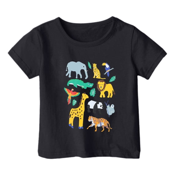 Hihipz Big Boy's T Shirt Summer Short Sleeve Cartoon Print Round Neck Tee Tops Soft Casual Loose Tshirt,Sizes 10-11