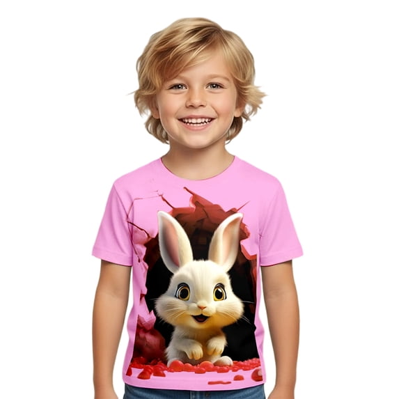 Hihipz Big Boys Easter Tee Tops Short Sleeve Holiday Graphic Crew Neck Tee Tops Soft Casual Stylish Tshirt,Sizes 10-11