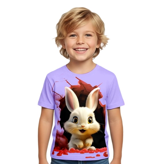 Hihipz Big Boys Easter Tee Tops Short Sleeve Holiday Graphic Crew Neck Tee Tops Soft Casual Stylish Tshirt,Sizes 10-11