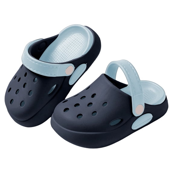 Hihipz Big Boys Girls Garden Clogs Color Block Breathable Non Soft Sole Eva Sandals Beach Slippers
