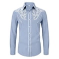 thumbnail image 1 of Hihipz Big Boys Shirts Cowboy Printed Long Sleeve Tops Casual Leisure Shirts, 1 of 4