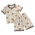 thumbnail image 1 of Hihipz Big Boys Sleepwear Outfits Cartoon Printed Short Sleeve Shirt And Shorts Child Soft Summer Homewear Set 2Pcs,Sizes 8-9Y, 1 of 3