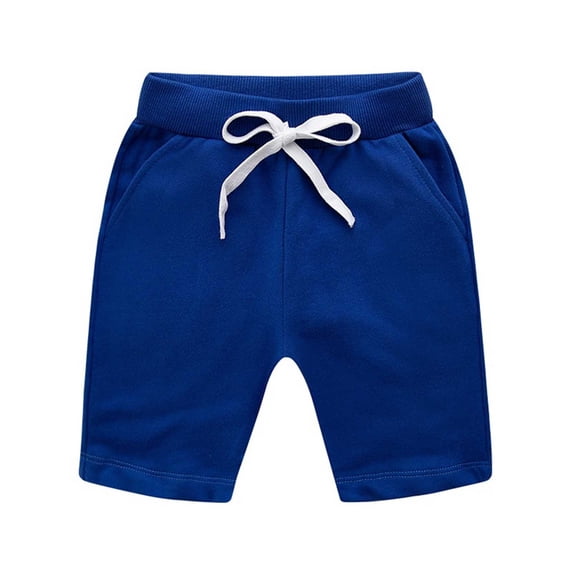 Hihipz Big Boys Solid Cotton Shorts Drawstring Waist Relaxed Fit Shorts Soft Active Bottoms