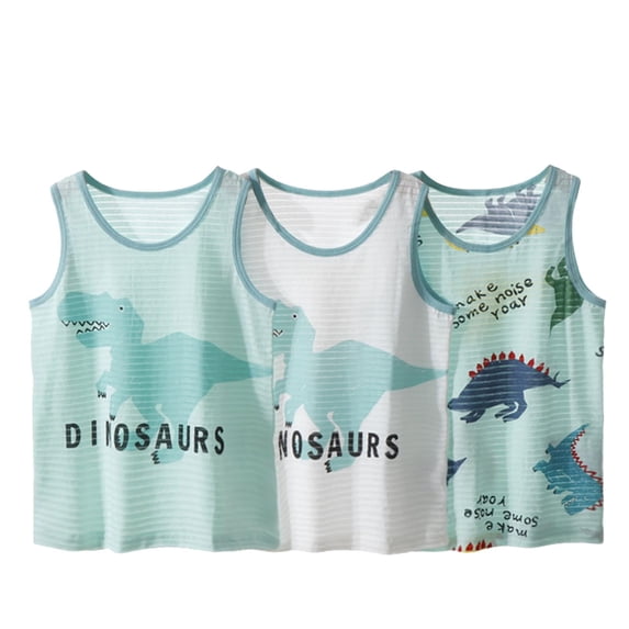 Hihipz Big Boys T-Shirt 3Pc Sleeveless Tank Tops Lightweight Breathable Outdoor Sports Graphic Tee,Sizes 8-10
