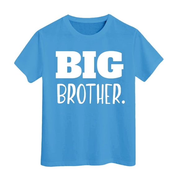 Hihipz Big Boys Tee Big Brother Letter Print Short Sleeve T-Shirt Cool Casual Tshirt